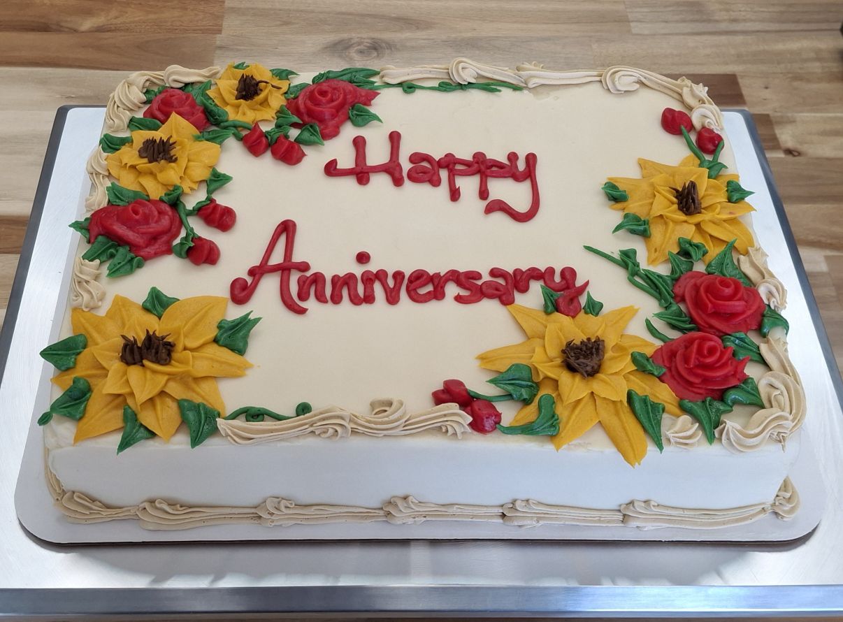 Vanilla Sheet Cake Anniversary Side